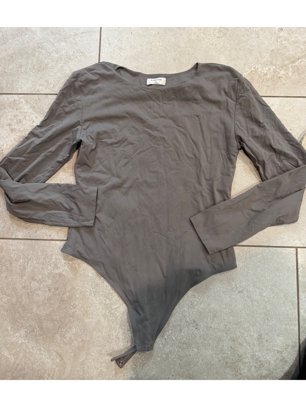 Babaton Gray Long Sleeve Bodysuit Size XL